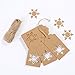 Whaline 100Pcs Snowflakes Paper Tags Christmas Kraft Gift Tags Hang Labels with 30 Meters Twine for DIY Arts and Crafts,Holiday Gift Favor(Brown)
