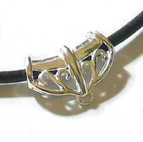 1 pc .925 Sterling Silver Bail Flower Focal Bead Slider Pendant Connector 15.3mm/Findings/Bright