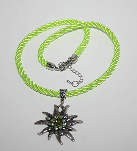 Dirndl necklace costume jewelry dirndl necklace cord edelweiss pendant - Thumbnail 5