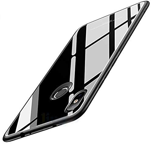 Ron SHINESTAR Tempered Glass Back Cover with Soft Edge TPU Full Protection for Mi Redmi Note 5 Pro (Black)