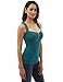 PattyBoutik Women Zip Front V-Neck Tank Top (Teal Medium)