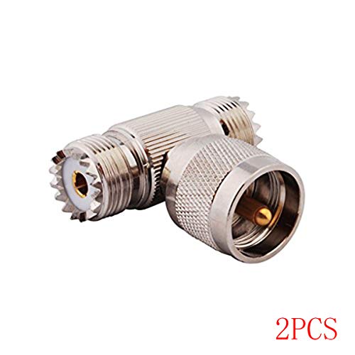 1/2pcs UHF Male to Dual Female Adapter T RF Splitter Connector Male and Female ConverterFour - Thumbnail 4