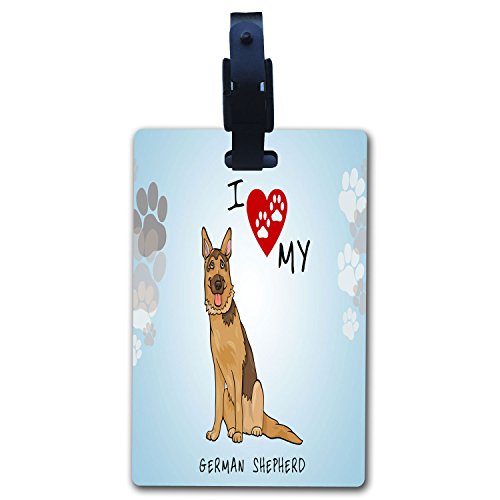 BleuReign(TM I Love My Dog Lover Luggage Tag with Strap
