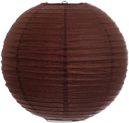 Koyal 16-Inch Paper Lantern, Chocolate Brown, Set of 6