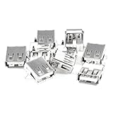 uxcell 10 Pcs USB Female Type A 4-Pin DIP Right