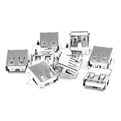 uxcell 10 Pcs USB Female Type A 4-Pin DIP Right