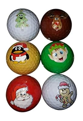 BZANY Christmas Holiday Fun Golf Balls (6 Pack)