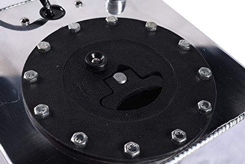 2.5-Gallon Universal Fuel Cell Gas Tank Aluminum Polished Racing Street Drift Strip Fuel Cell Tank with Level Sender Silver