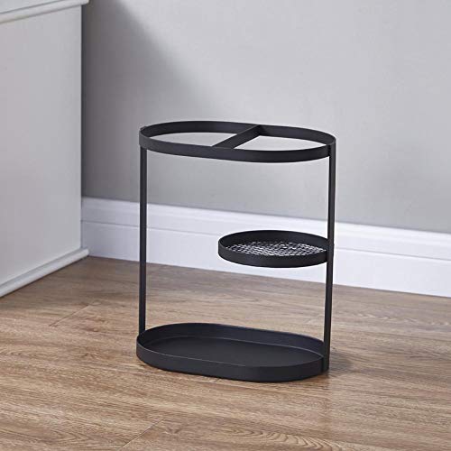 Contracted Black Metal Umbrella Stand Holder Storage Rack with Removable Base Drip Tray Umbrella Stand Rack Holder for Home and Office, Black
