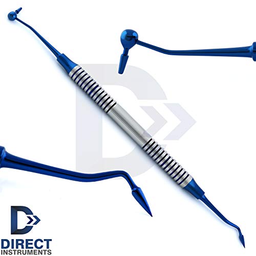 Composite Instruments Dental Plastic Filling Tools Set 6Pcs Titanium Blue Restoration Cavity Preparation Carvers Contouring Plugger Ball Burnisher Spatula