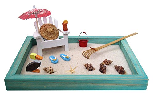 Beach Zen Garden, A Day at The Beach, Mini Desktop Sandbox for Meditation and Relaxation