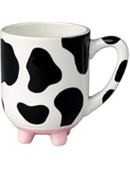 Boston Warehouse 66618 Udderly Cow Mug With Non-Skid Silicone Feet Hand Painted Ceramic, 20-Ounce