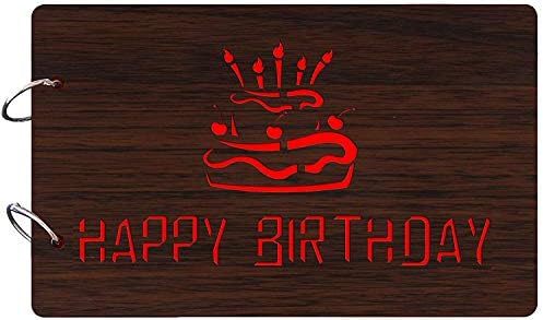 MY FRAGRANCE Happy Brthday Wooden Brown Photo Album
