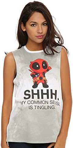 Marvel Comics Junior's Deadpool SHHH My Common Sense Is Tingling Tank (X-Large)