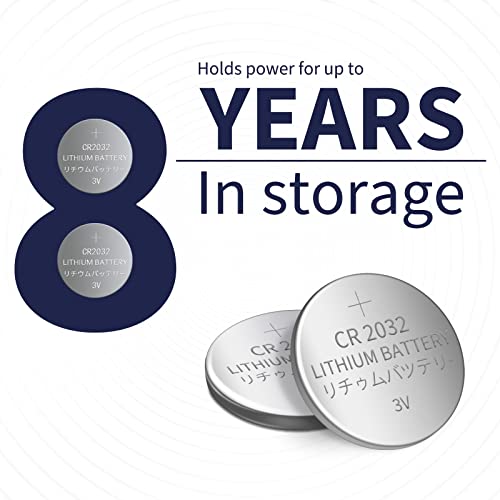 100 Count CR2032 3V Lithium Coin Cell Battery, CR2032 Button Battery