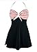 Surenow Women One Piece Skirtini Crossover Porcelain Skirted Plus Size Swimdress Bathing Suits
