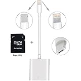 Camera SD Card Reader Trail Camera Viewer/Trail Game Reader for iPhone 6 /6S/6S Plus/5/5S/7/7 Plus SD Card Reader for iPhone(IOS 9.2 or Later), No App Required (iPhone and Android)