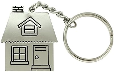 Silver-Tone House Shaped Split-Ring Keychain KEKC5014