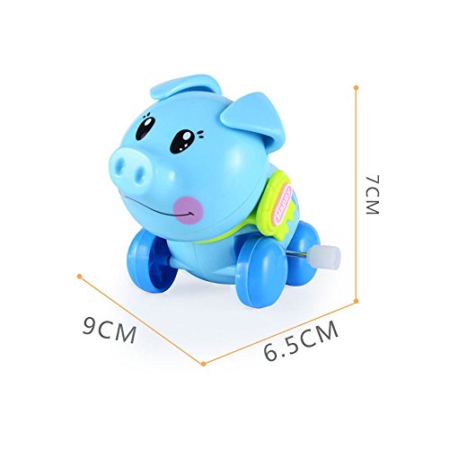 Wcysin 3 Pieces Wind Up Toy Pig, Cute Clockwork Classic Baby Toddler Kids Toy Random Colors