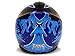 TMS Youth Kids Black/Blue Punk Dirt Bike ATV Motocross Off-Road Helmet DOT (Large)