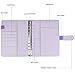 A5 PU Leather Notebook Binder,Refillable 6 Round Ring Binder Cover for A5 Filler Paper,Macaron Notebook Personal Planner Binder with Magnetic Buckle,Lavender