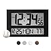MARATHON CL030025BK Commercial Grade Jumbo Atomic Wall Clock with 6 Time Zones, Indoor Temperature & Date (Black)