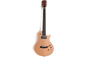 Fojill Hybrid Electric Acoustic Guitar Built In Effect Reverb Delay Pratice Steel String Portable Travel Silent Solid Mahogan