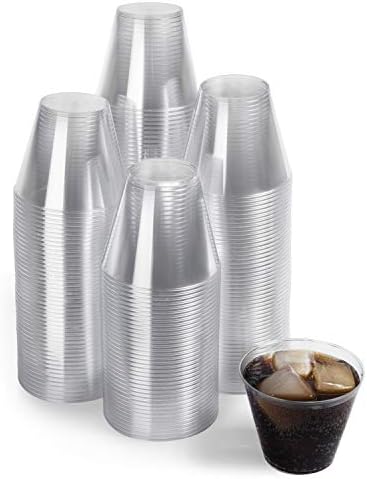 StartEnd 9 oz Clear Plastic Cups 200-Count Disposable Party Cups/Old Fashioned tumblers, Great for Cold Drinks, Wine, Cocktails, Appetizer and Dessert