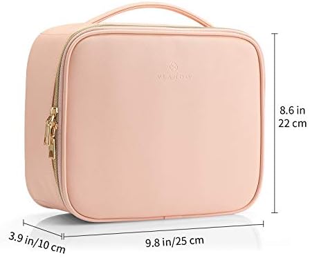 Vlando Travel Makeup Cosmetic Case Organizer Portable Storage Bag with Adjustable Dividers for Cosmetics Makeup Brushes, Girls, Women, Friends 3 Vlando Travel Makeup Cosmetic Case Organizer Portable Storage Bag with Adjustable Dividers for Cosmetics Makeup Brushes, Girls, Women, Friends