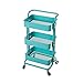 HollyHOME 3-Tier Metal Utility Service Cart Rolling Storage Shelves with Handles, Storage Utility Cart, Blue