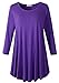 LARACE 3/4 Sleeve Shirts for Women Plus Size Tunic Dressy Top Loose Fit Flare T-Shirt(2X, Deep Purple)