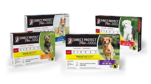 Direct Protect Plus Flea & Tick Topical Treatment for Dogs, Waterproof and Fast Acting, 3 Month Supply,  45-88 pounds - Thumbnail 2
