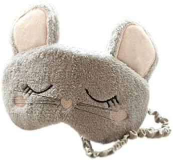 YYC 1 Pcs Cartoon Mouse Sleeping Blinder Coral Velvet Eye Mask Elastic Strap
