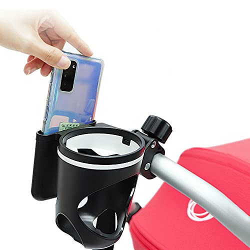 ROMIRUS Stroller Cup Holder with Phone Holder, Bike Cup Holder, Universal Cup Phone Holder for Uppababy, Baby Jogger, Bugaboo, Britax, Doona Stroller, Bike, Wheelchair, Walker, Scooter
