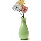 Small Ceramic Bud Vase Flower Single Stem Vase Mini Decorative Floral Holder Home Decorative Floral Centerpiece for Home Decor Centerpiece Wedding Party Table Vase (Green)