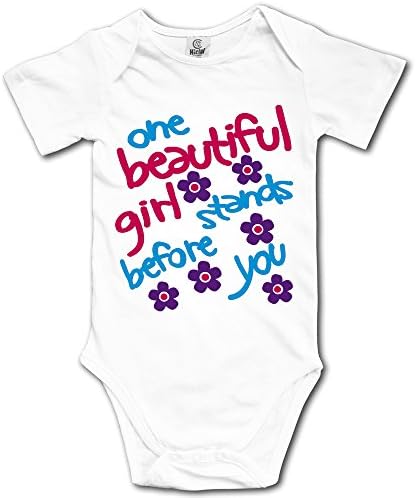 SSNB Unisex Baby Onesies Custom One Beautiful Girl Stands Before You Short-Sleeve Bodysuit 100% Cotton Boys Girls 0-24 Months White Newborn