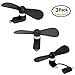 USB Phone Fan, Dtryou Fashion Portable 2 in1 Micro USB Fan with Two Leaves for iPhone 7 6/6S & 7 Plus/6s Plus & iPhone SE, iPad Air , Mobile Power , Android Amartphones (Black)