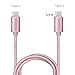 Type C Cable, USB C to USB C Swiftrans 5.9ft Braided Cable for USB Type-C Devices Including the new MacBook, ChromeBook Pixel, Nexus 5X, Nexus 6P, Nokia N1 Tablet, OnePlus 2 and More (Rose gold)