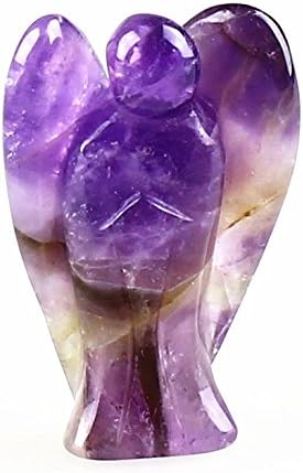 Winmaarc Amethyst Stone Carved Angel Reiki Psychic Spiritual Gemstone Healing Guardian