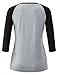 Regna X Love Coated Women Soft and Stretchy Long Sleeve Raglan Top Black Gray
