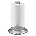 Polder Deluxe Single Tear Paper Towel Holder – Sturdy, One-Handed Tear, Fits Standard or Jumbo-Sized Rolls – ¼ Turn Cap Removal for Easy Roll Replenishment, Stable Wide Base, Brushed Stainless Steel