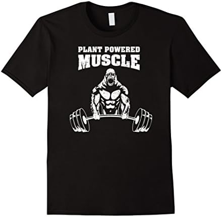 Mens Plant Powered Muscle Vegan Power Bodybuilding T-Shirt 2XL Black