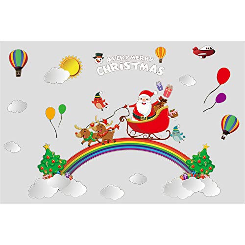 DIY pgojuni Christmas Creative Carving Can Remove Personality Wall Stickers Removable Wallpaper Home Decor 1PC (L)