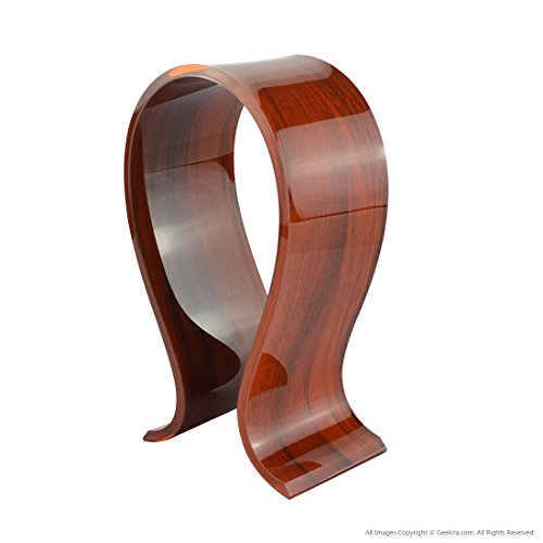 Acrylic omega wood grain headphones stand / headset hol…