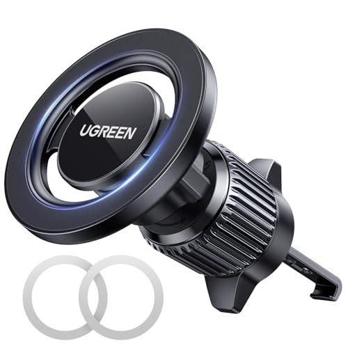 UGREEN MagSafe Car Phone Holder Magnetic Car Mount, [360° Rotation Super Stable], One-hand Auto Lock, No Blocking Air Vent Magnetic Mobile Holder, Fit for iPhone 17/16/15, Samsung S25/24/23/Z Flip