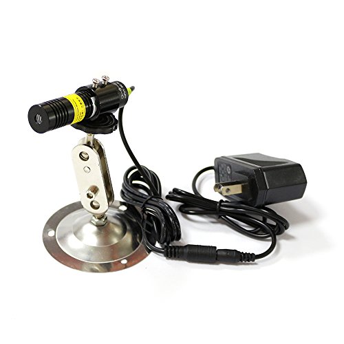 Q-BAIHE 532nm 50mw Green Laser Line Module for Cutting 18x75mm 3v-5VDC with 110 Degrees Glass Lens and US-Plug Adapter and Heatsink