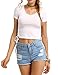 Haola Women's Summer Fashion Lace Up Side Crop Tops Short Tees Girls T Shirts