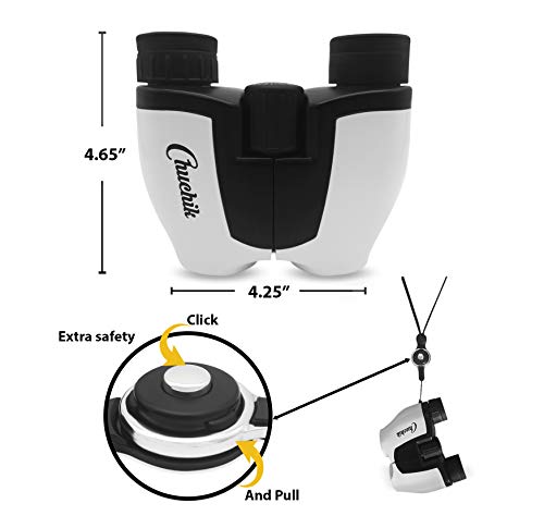 Chuchik Toys Best Binoculars for Kids, 10X22 Magnification. A Unique Gift for Boys and Girls Age 3-14.