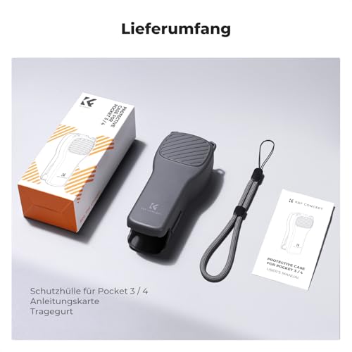 K&F CONCEPT PT61 Case Compatible with DJI Osmo Pocket 4 with Filter Storage, Hard Case with Soft Inner Lining, Specially Designed for Pocket 4 & Easy Open/Close, black, Portable