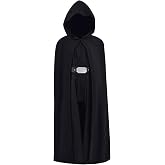Howenlthy Jedi Costume Tunic Robe Suit Luke Skywalker Halloween Cosplay Outfit Black Knight Hooded Cloak Full Set